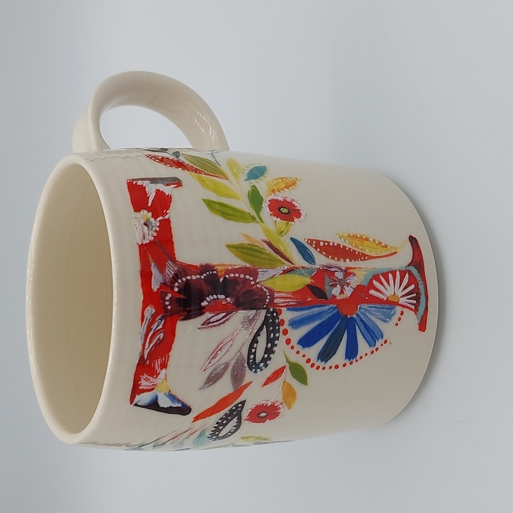 Anthropolgie "T" mug by starla m. Halfmann